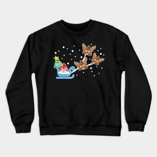 Christmas Poop Emoji T-shirt with Santa, Deer and Tree Crewneck Sweatshirt